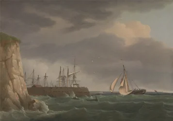 Un navire entrant dans le port avec d